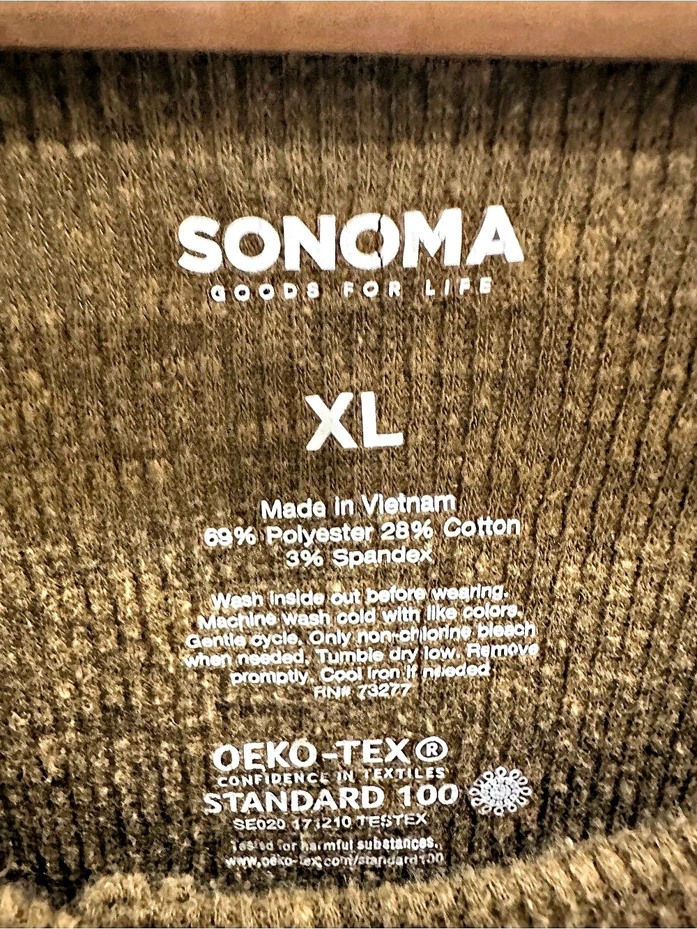 Sonoma Goods For Life Long Sleeve Henley in Brown XL - Picture 3 of 4